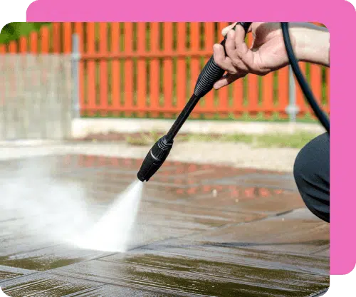 Pressure Washing A Wooden Deck