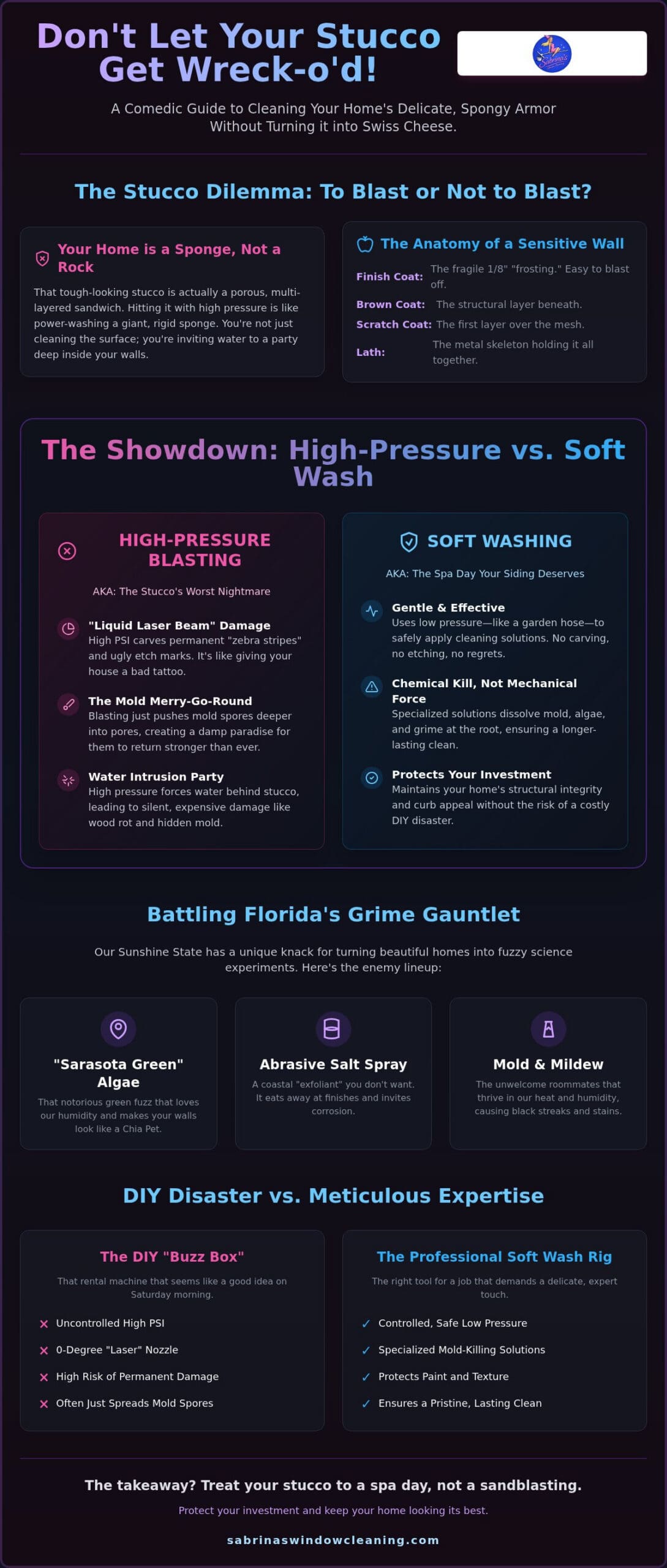 Can You Pressure Wash Stucco? The "Soft" Truth About Cleaning Your Florida Home